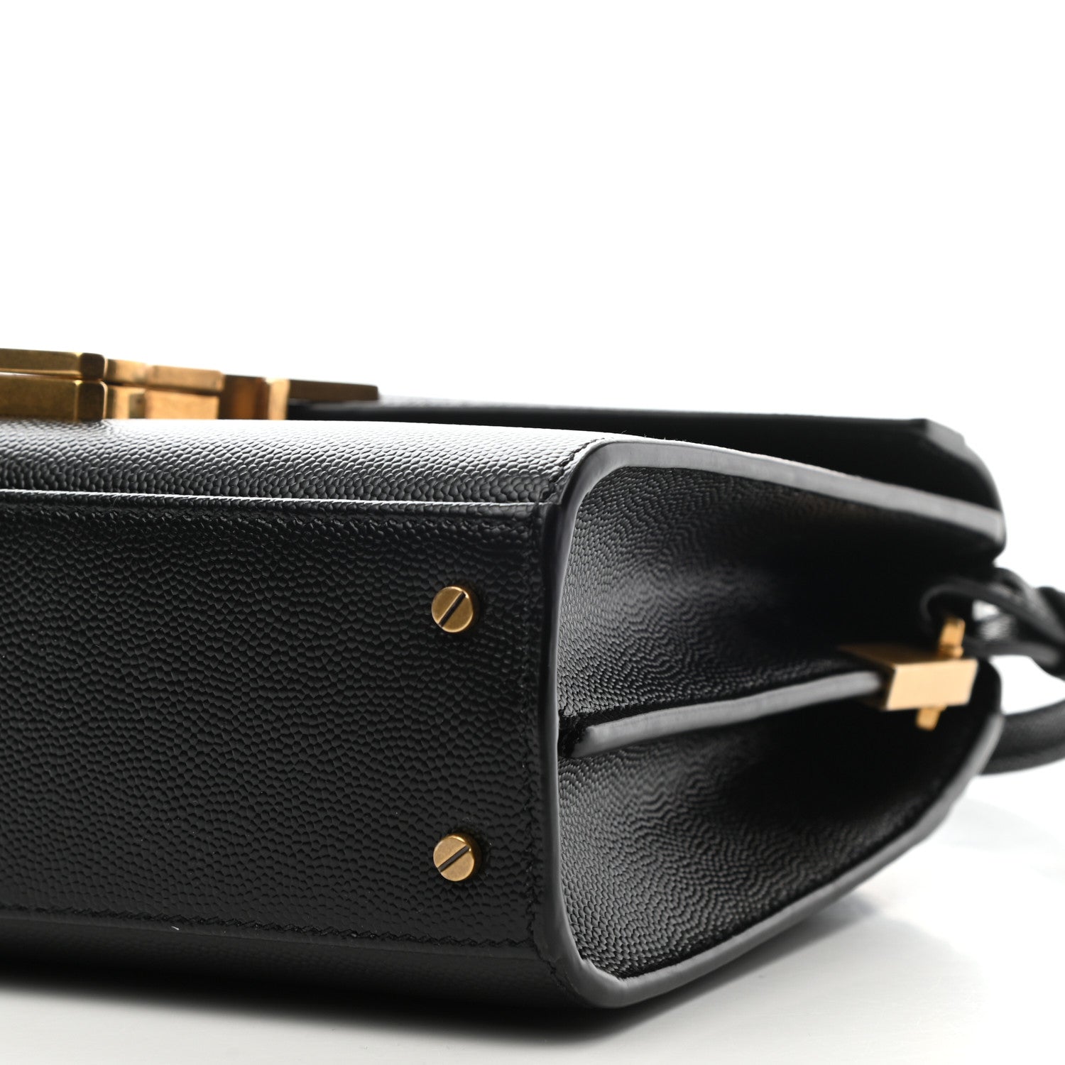 Saint Laurent Grain de Poudre Mini Classic Monogram Cassandra Top Handle Black 10 of 11