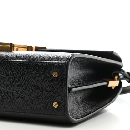 Saint Laurent Grain de Poudre Mini Classic Monogram Cassandra Top Handle Black 10 of 11