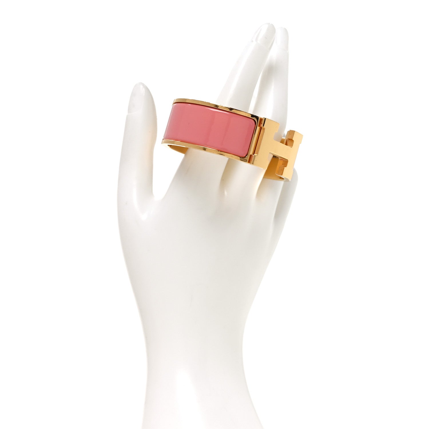 Hermes Enamel Wide Clic Clac H Bracelet GM Papaye 2 of 5