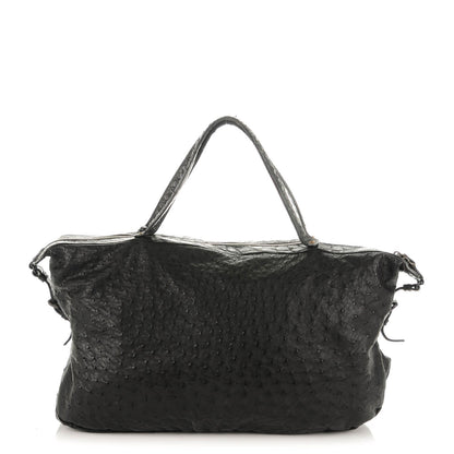 Bottega Veneta Ostrich Crocodile Shoulder Bag Black 1 of 12