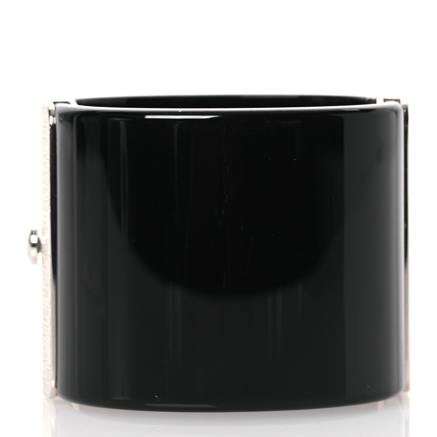 Chanel Resin Crystal Pearl CC Cuff Black 3 of 5