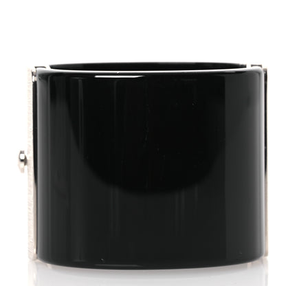 Chanel Resin Crystal Pearl CC Cuff Black 3 of 5