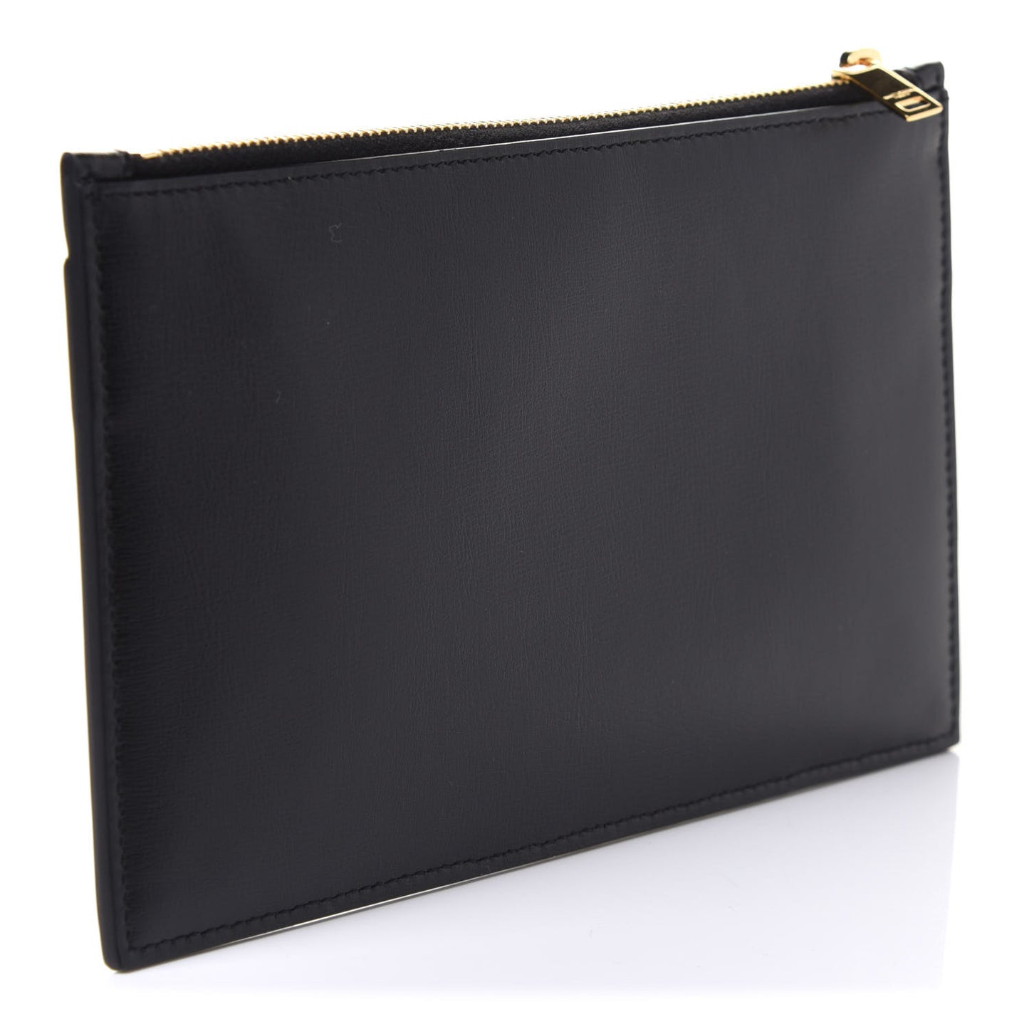 Smooth Calfskin Monogram Zip Bill Pouch Black