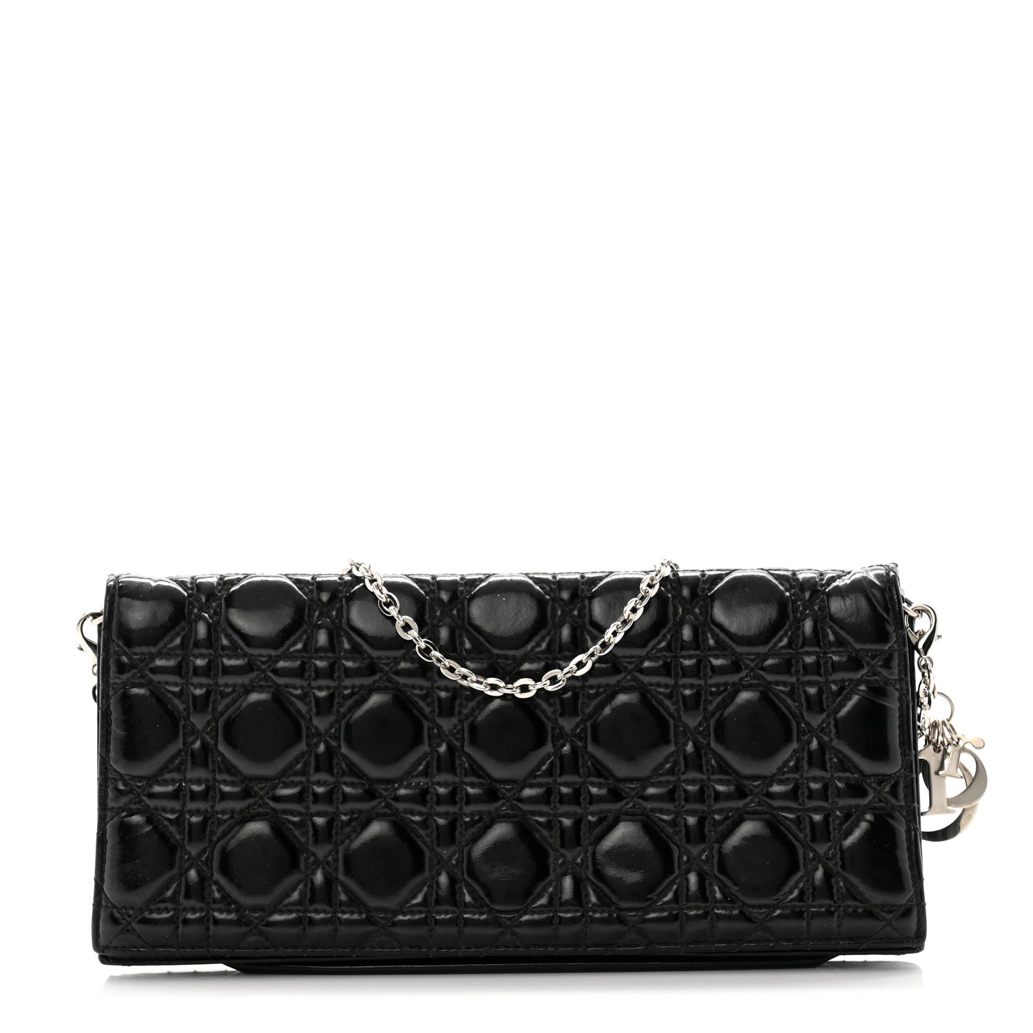 Christian Dior Patent Cannage Lady Dior Convertible Clutch Black 1 of 15