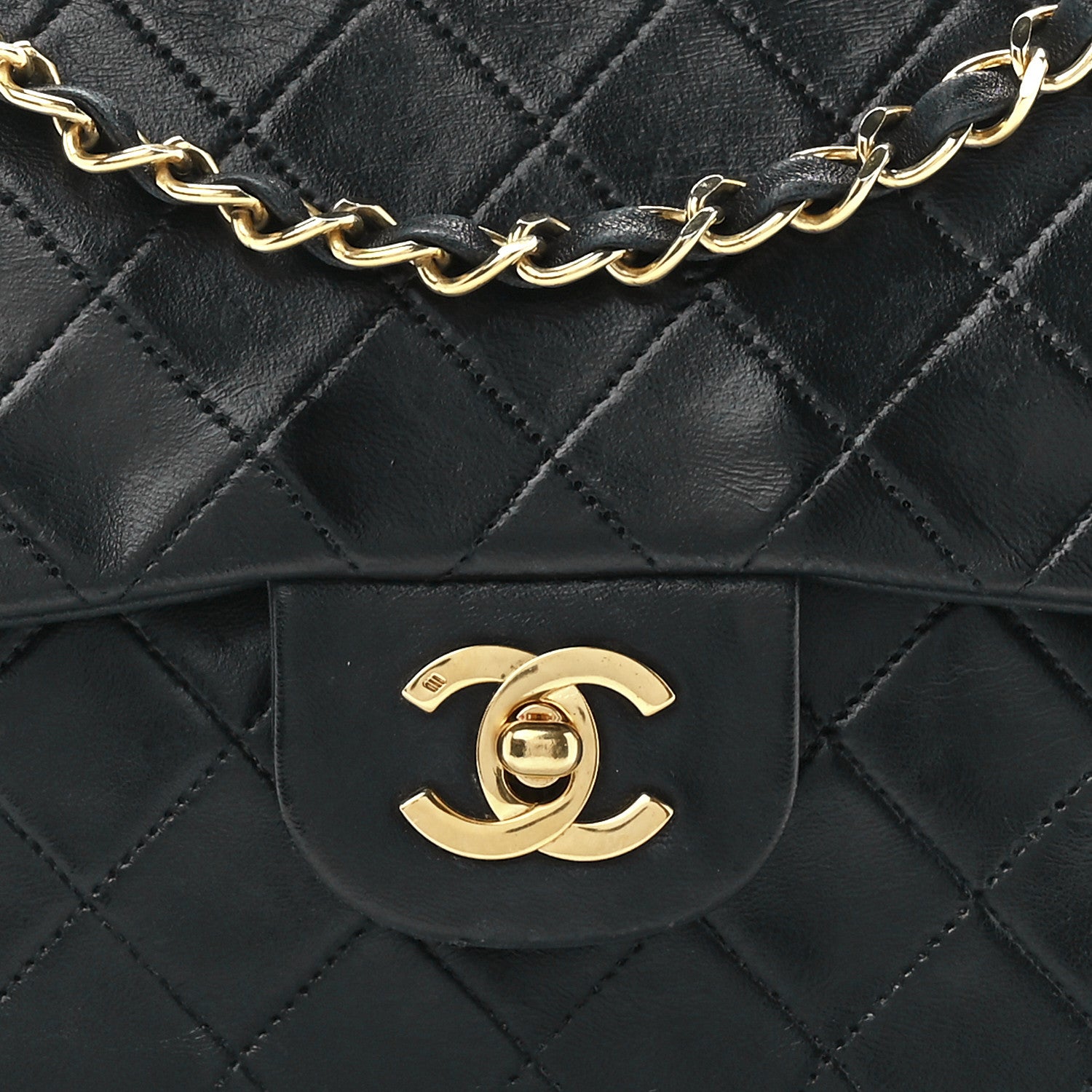 Chanel Lambskin Quilted Small Double Flap Black 10 of 13