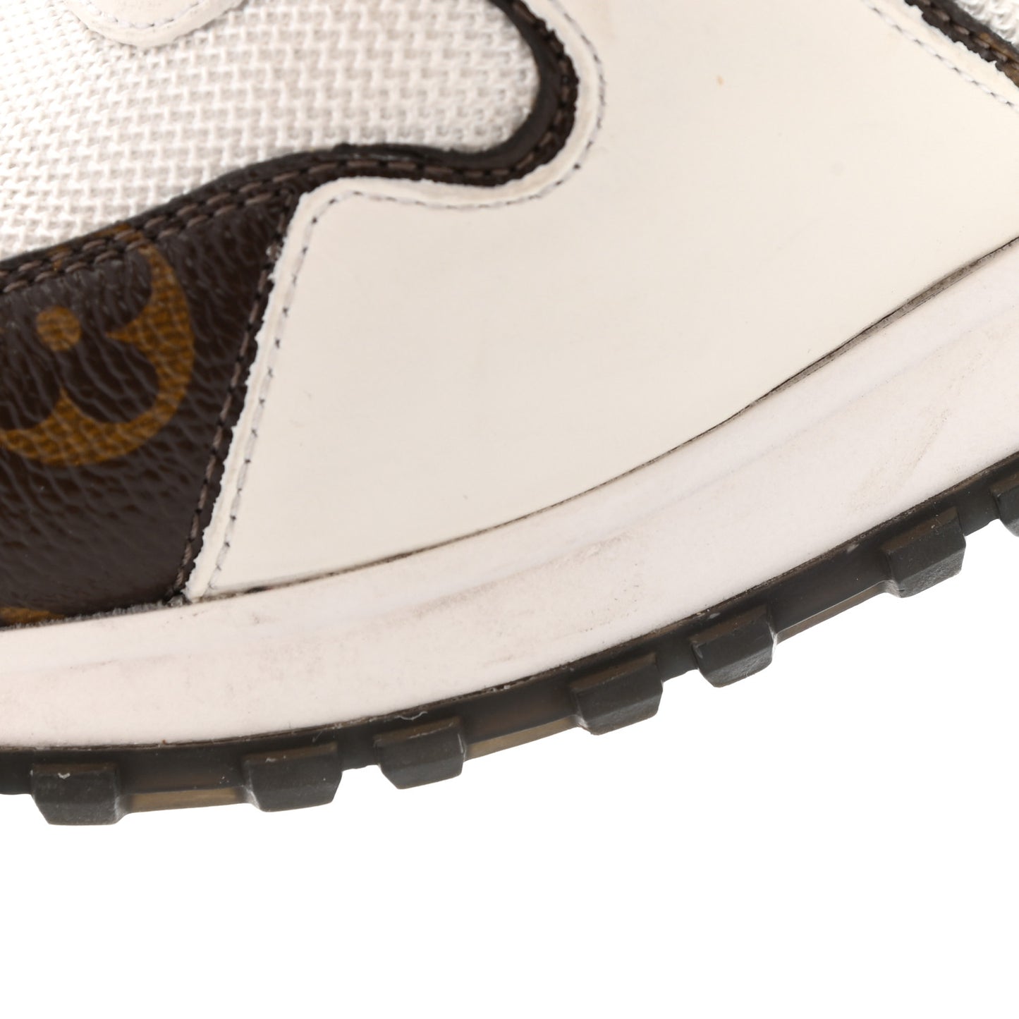 Calfskin Monogram Run Away Sneakers 38.5 White
