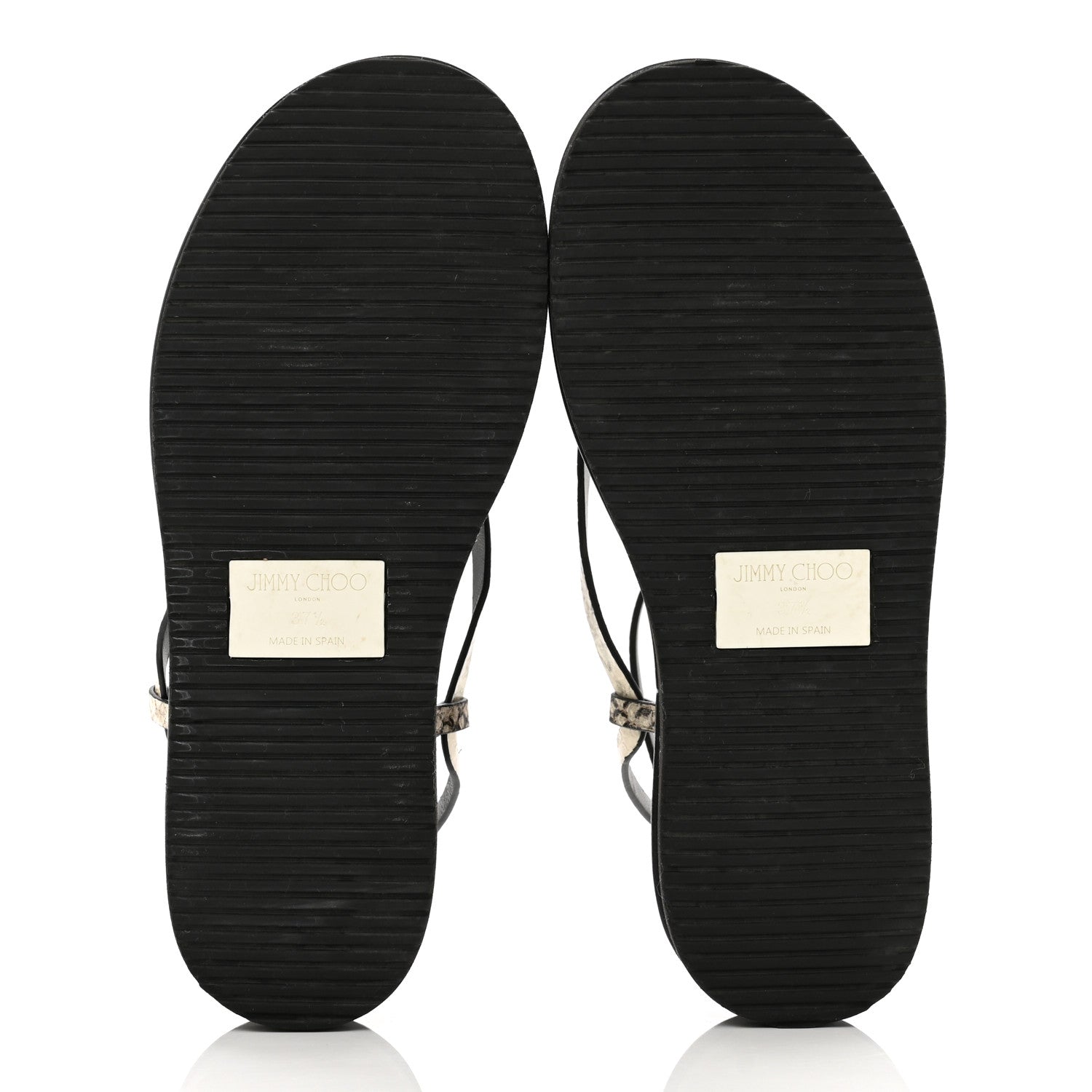 Jimmy Choo Snake Embossed Pine Platform Sandals 37.5 Black 6 of 8