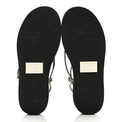 Jimmy Choo Snake Embossed Pine Platform Sandals 37.5 Black 6 of 8