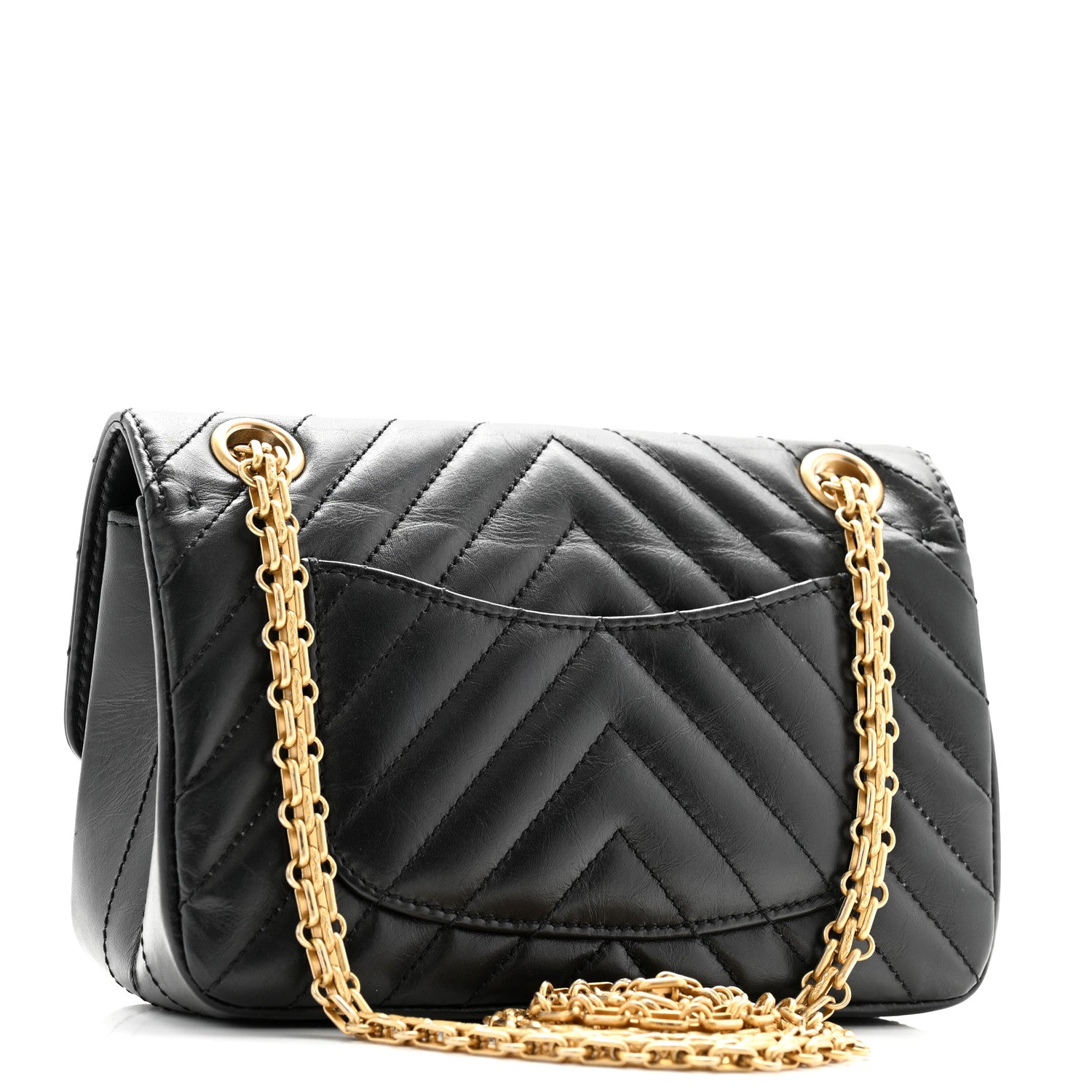 Chanel Aged Calfskin Chevron Quilted 2.55 Reissue Mini Flap Black 3 of 11