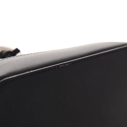 Fendi Glazed Fabric Vitello Grace F is Fendi FF 1974 Stamp Patch Grande Mon Tresor Bucket Bag Mogano Panna Black 8 of 11