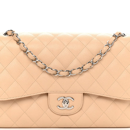 Chanel Caviar Quilted Jumbo Double Flap Beige Clair 8 of 10