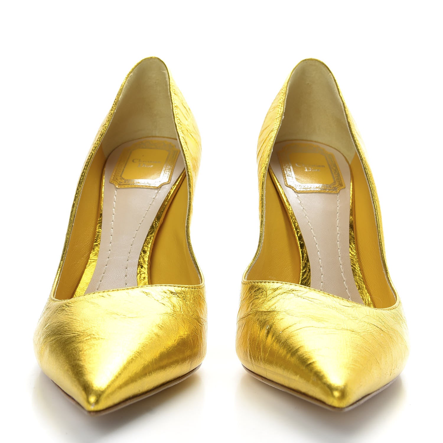 Christian Dior Shiny Crinkled Lambskin Songe Pumps 38.5 Juane 2 of 10