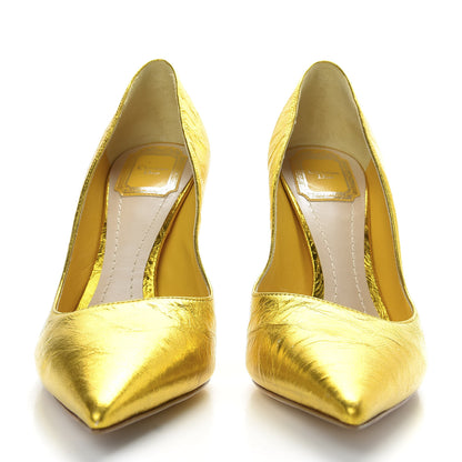Christian Dior Shiny Crinkled Lambskin Songe Pumps 38.5 Juane 2 of 10