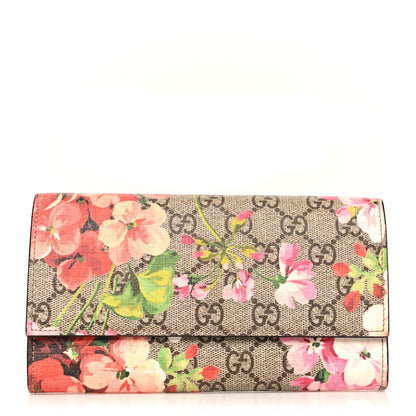 Gucci GG Supreme Monogram Blooms Continental Wallet Beige Multicolor Dry Rose 1 of 10
