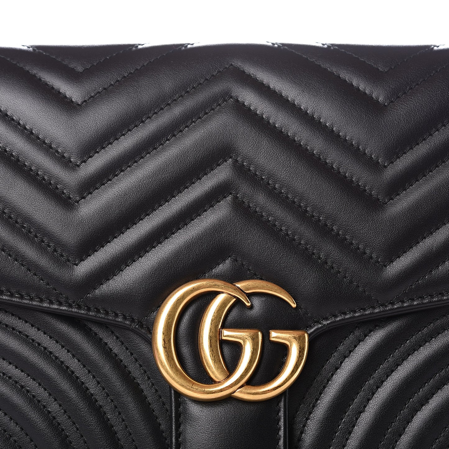 Calfskin Matelasse GG Marmont Clutch Black