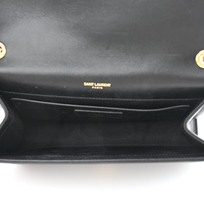 Saint Laurent Calfskin Crystal Medium Monogram Kate Satchel Black 5 of 11