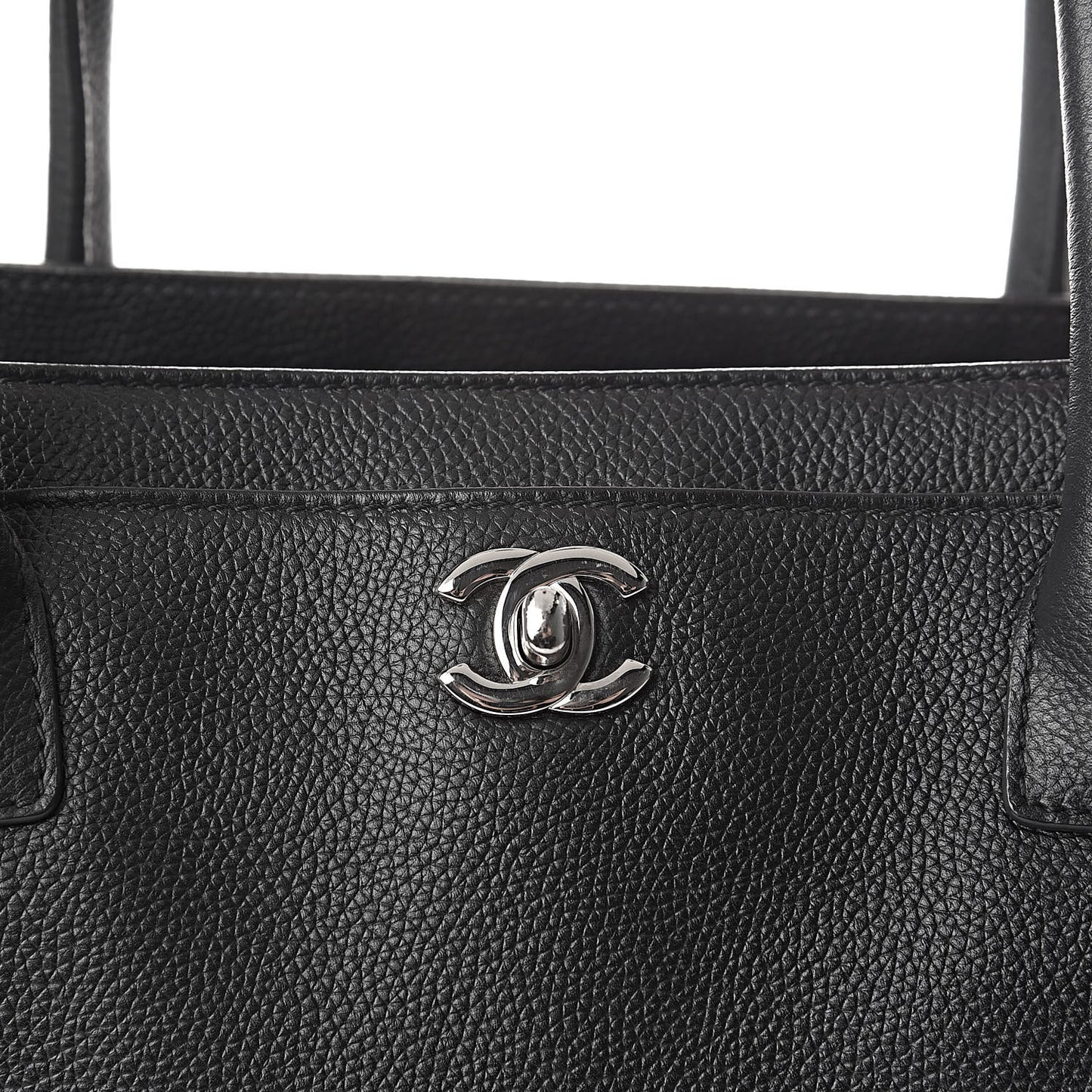 Calfskin Cerf Executive Shopper Tote Black