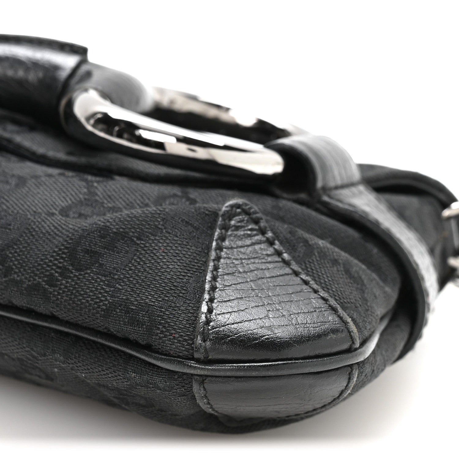 Gucci Monogram Horsebit Chain Clutch Black 9 of 9