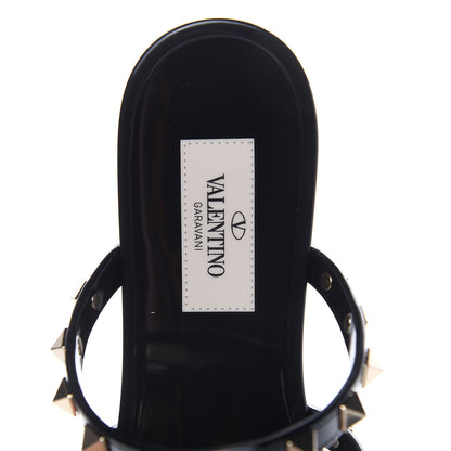 Valentino Garavani PVC Jelly Rockstud Caged Flat Thong Sandals 36 Black 6 of 8