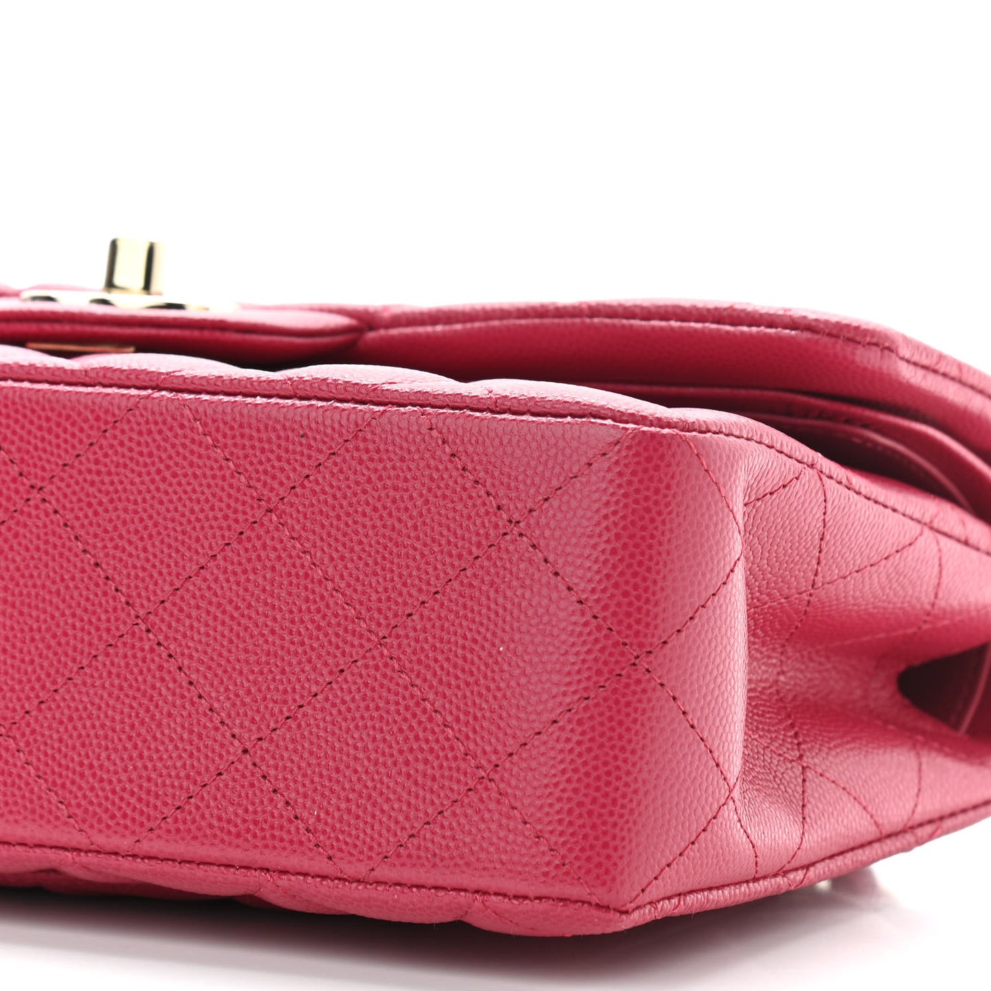 Caviar Quilted Small Double Flap Dark Pink