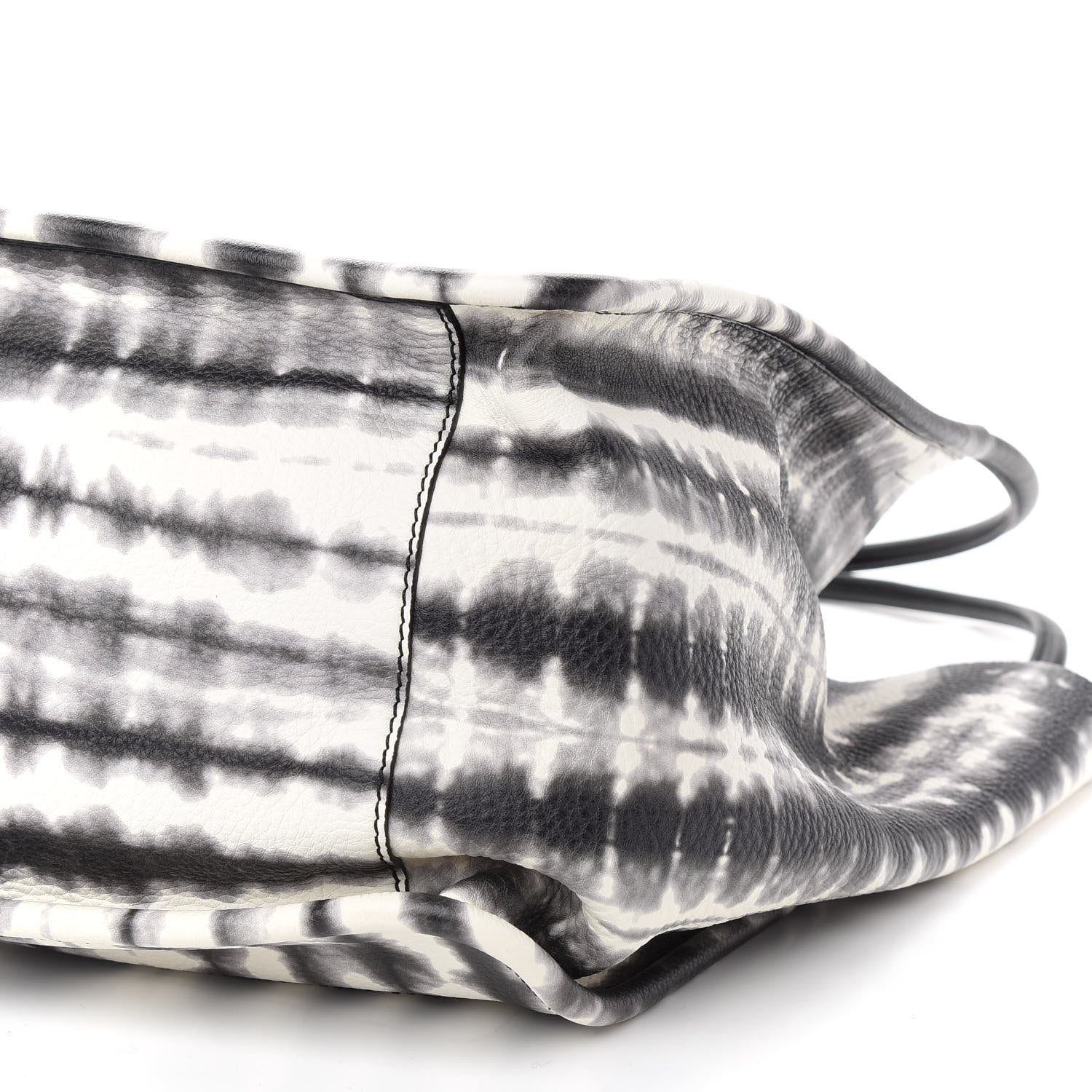 Proenza Schouler Grained Calfskin Large Tie Dye Tote Black White 9 of 9