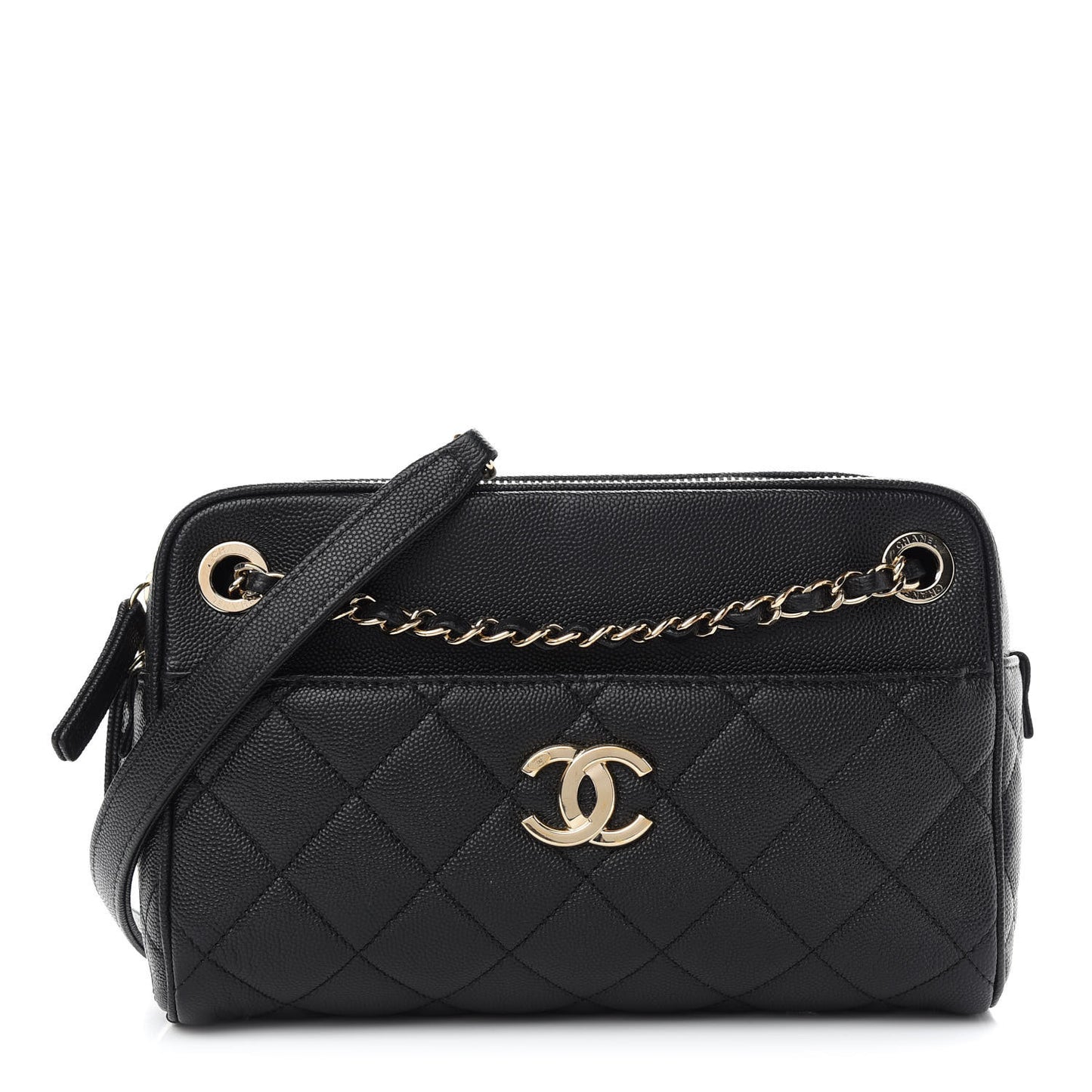 Caviar Quilted Small In & Out Camera Case Black