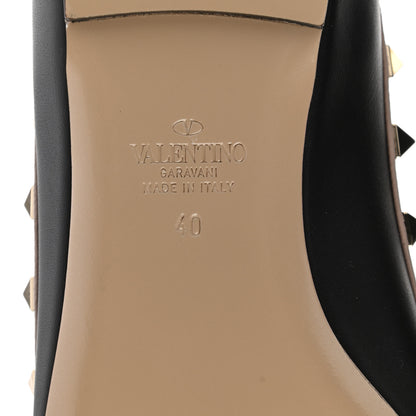 Valentino Garavani Vitello Rockstud Ballerina Flats 40 Black Poudre 6 of 11