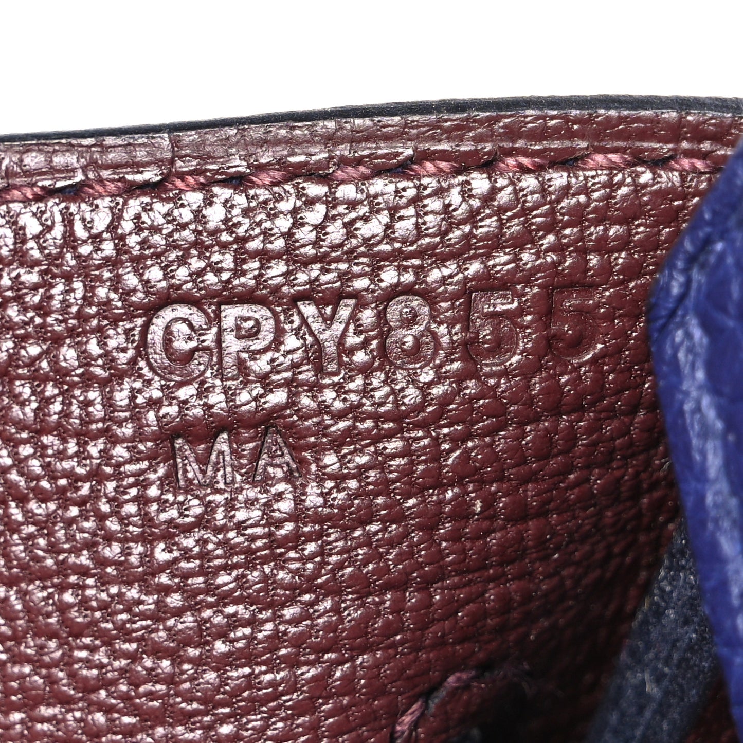 Togo Swift Officier Birkin 30 Bleu Encre Rouge H