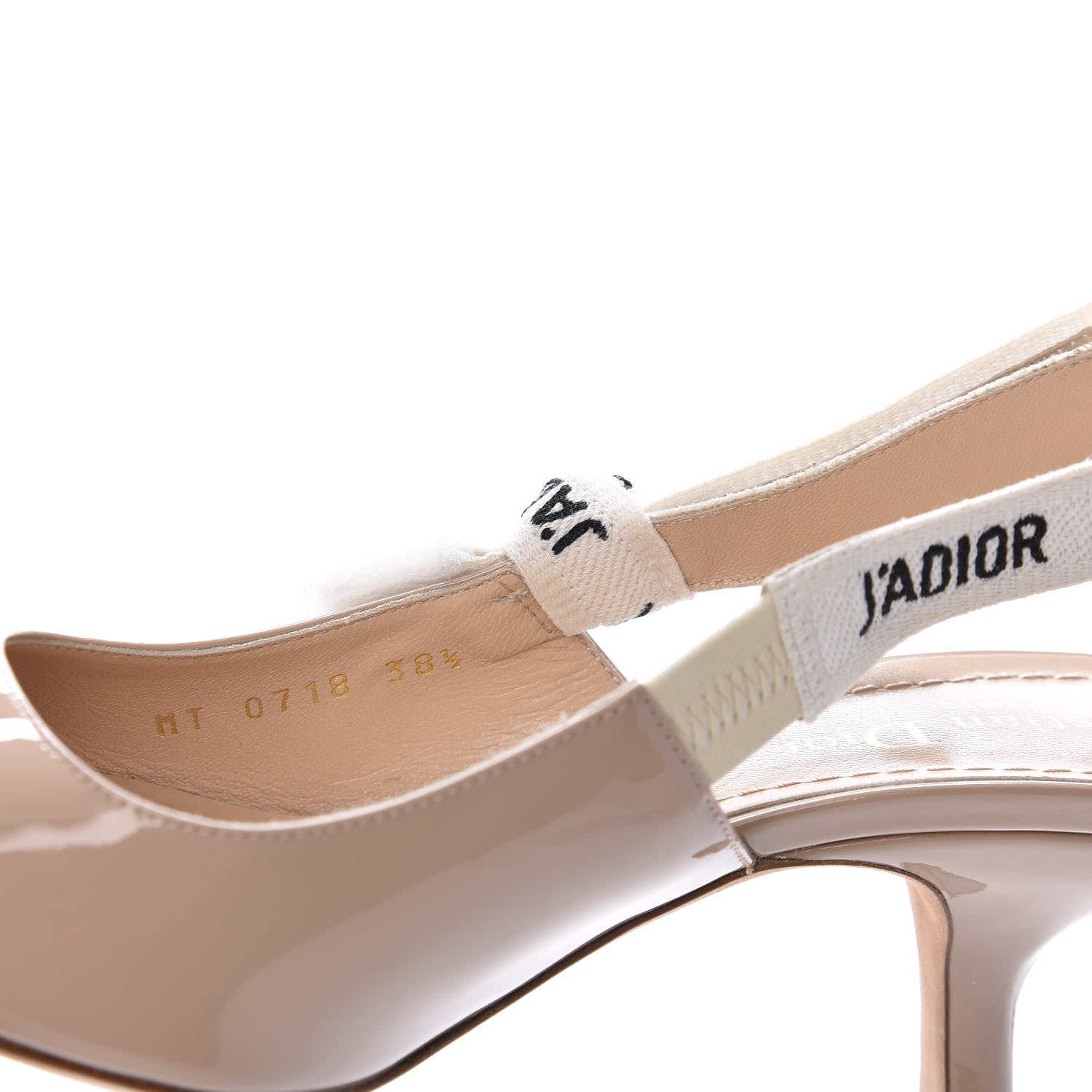 Christian Dior Patent Ribbon J'Adior Slingback 65mm Pumps 38.5 Nude 10 of 12