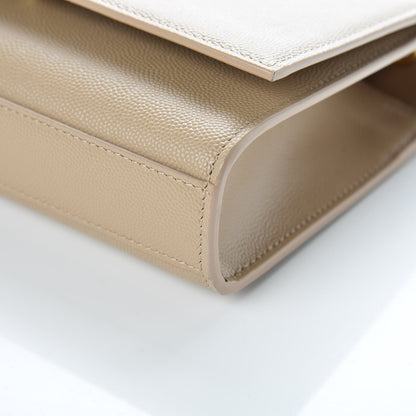 Saint Laurent Grain De Poudre Small Monogram Kate Satchel Nude Powder 10 of 10