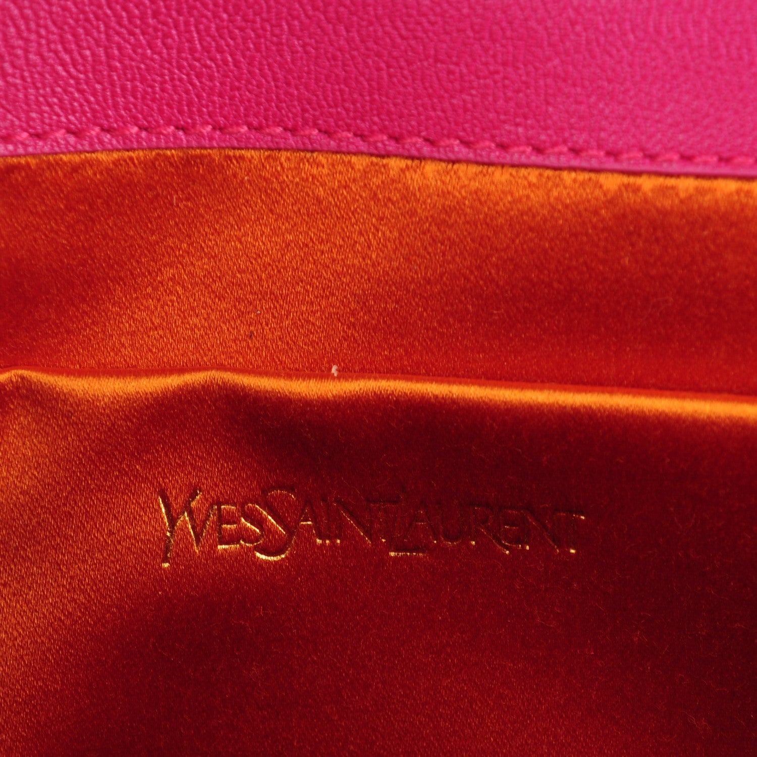 Saint Laurent Goatskin Colorblock Belle De Jour Clutch Fuchsia 6 of 7