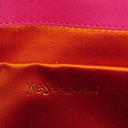 Saint Laurent Goatskin Colorblock Belle De Jour Clutch Fuchsia 6 of 7