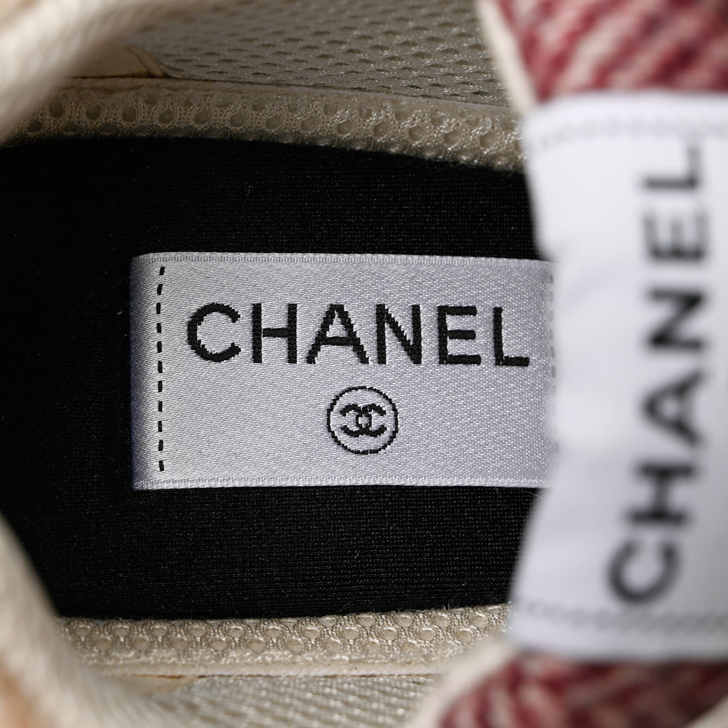 Chanel Fabric Suede Calfskin CC Sneakers 41 Pink Beige Multicolor 7 of 8