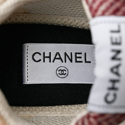Chanel Fabric Suede Calfskin CC Sneakers 41 Pink Beige Multicolor 7 of 8
