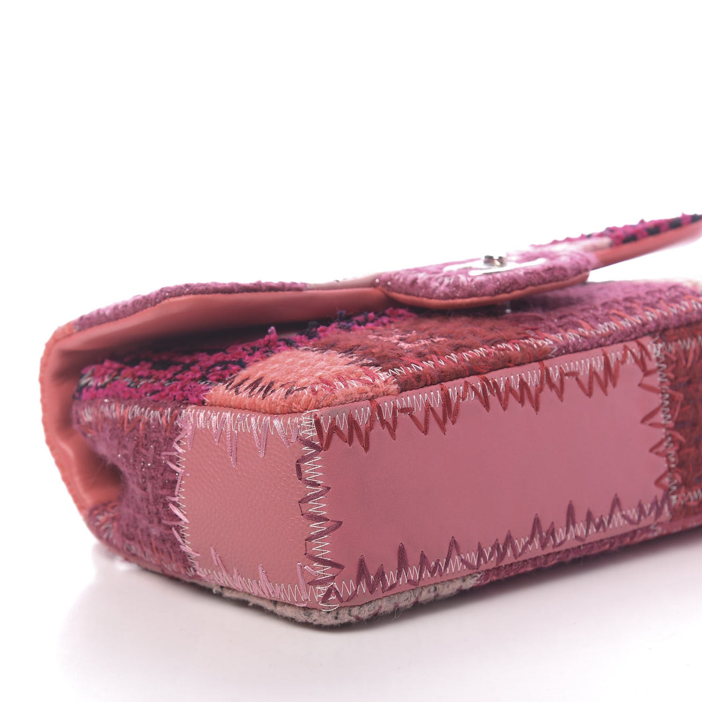 Lambskin Tweed Patchwork Medium Single Flap Multicolor