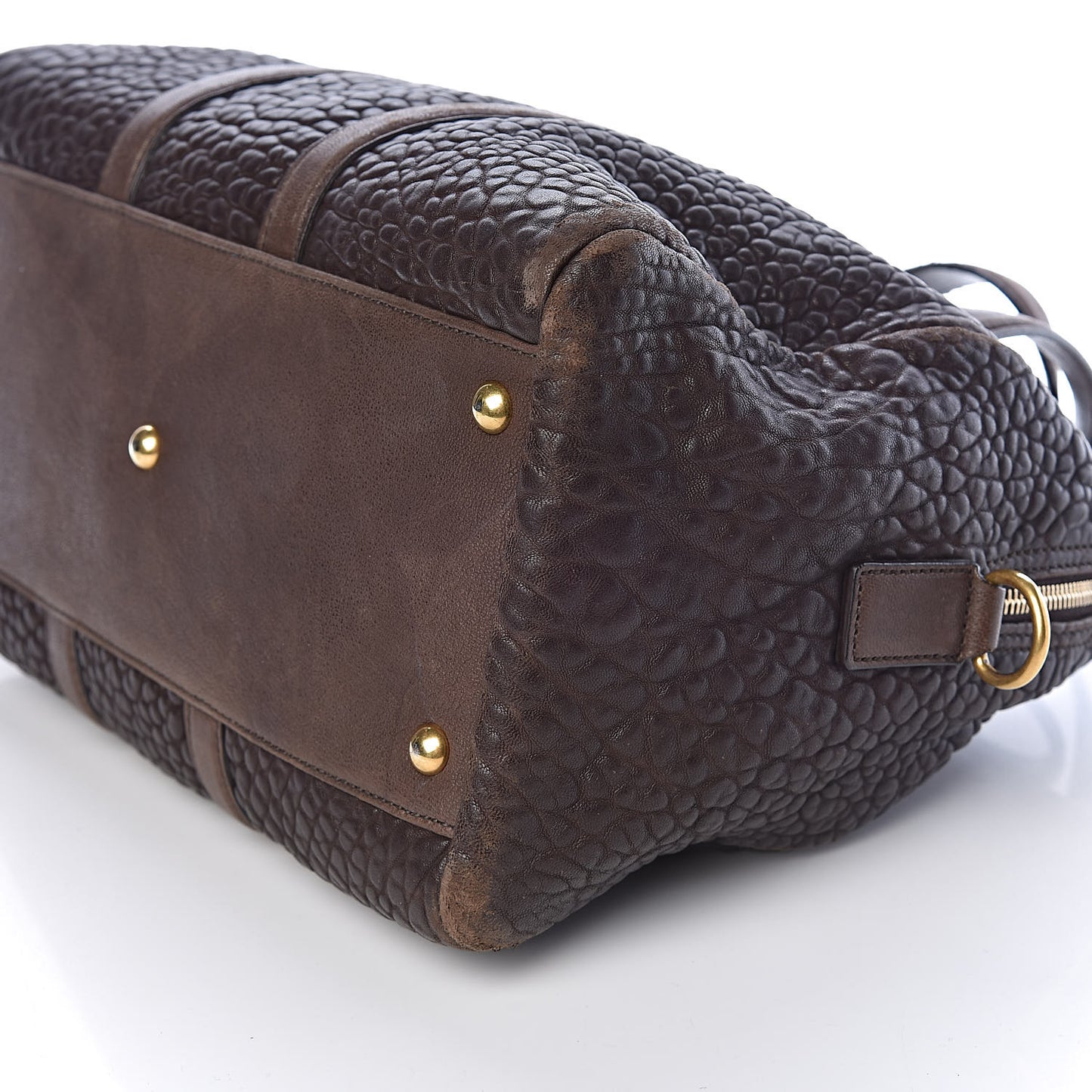 Pebbled Lambskin Sac Bowly Dark Brown