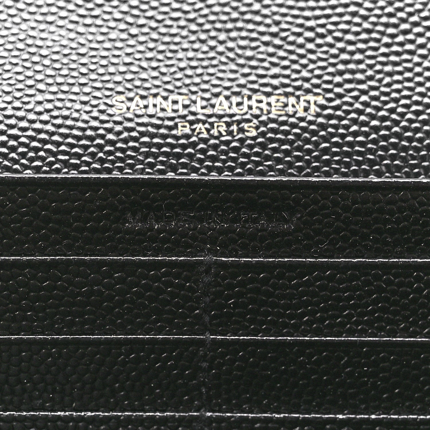 Saint Laurent Grain De Poudre Matelasse Chevron Monogram Flap Wallet Black 7 of 11
