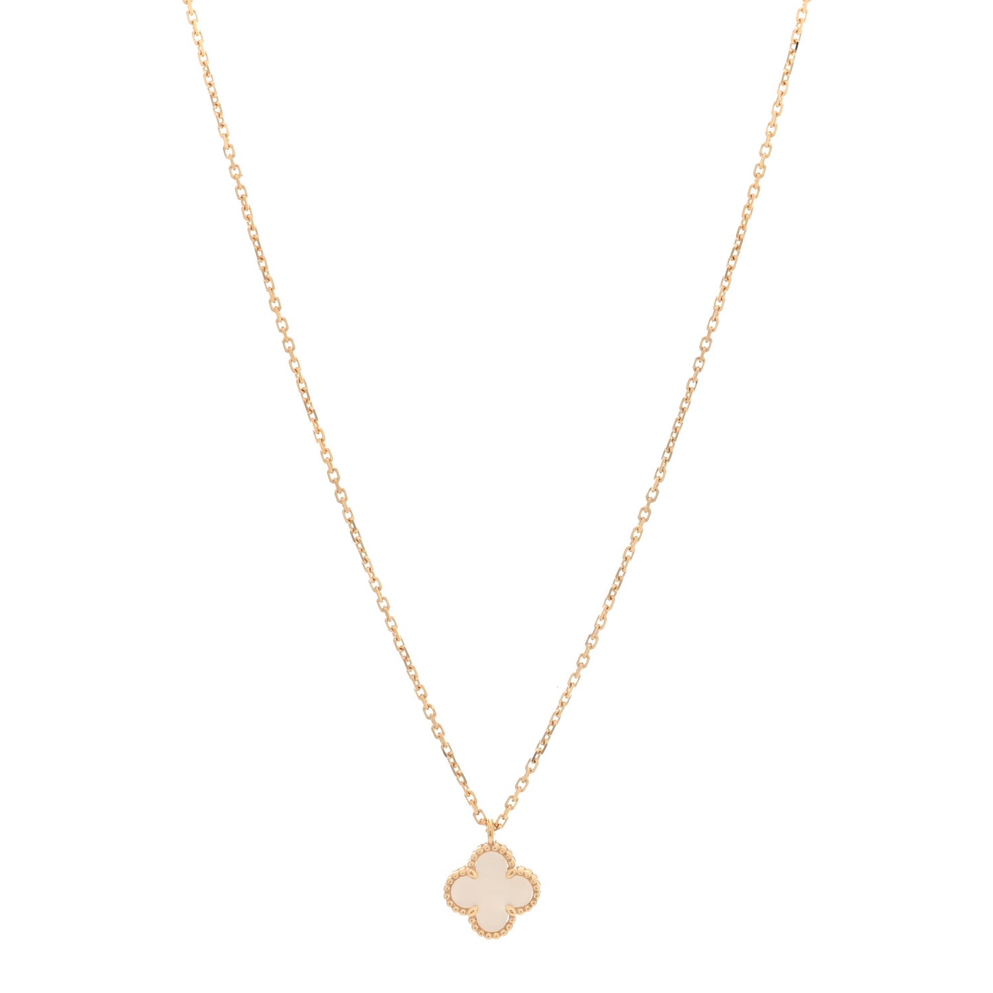 18K Yellow Gold Mother of Pearl Sweet Alhambra Pendant Necklace