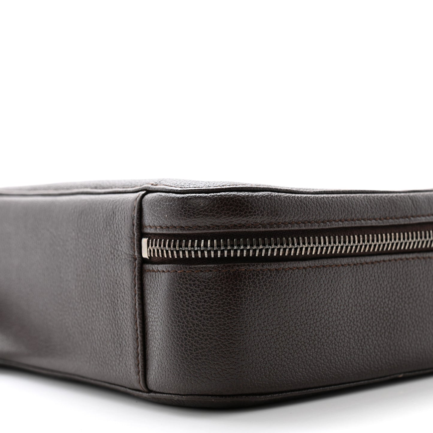 Grained Calfskin Timeless CC Vanity Case Dark Brown