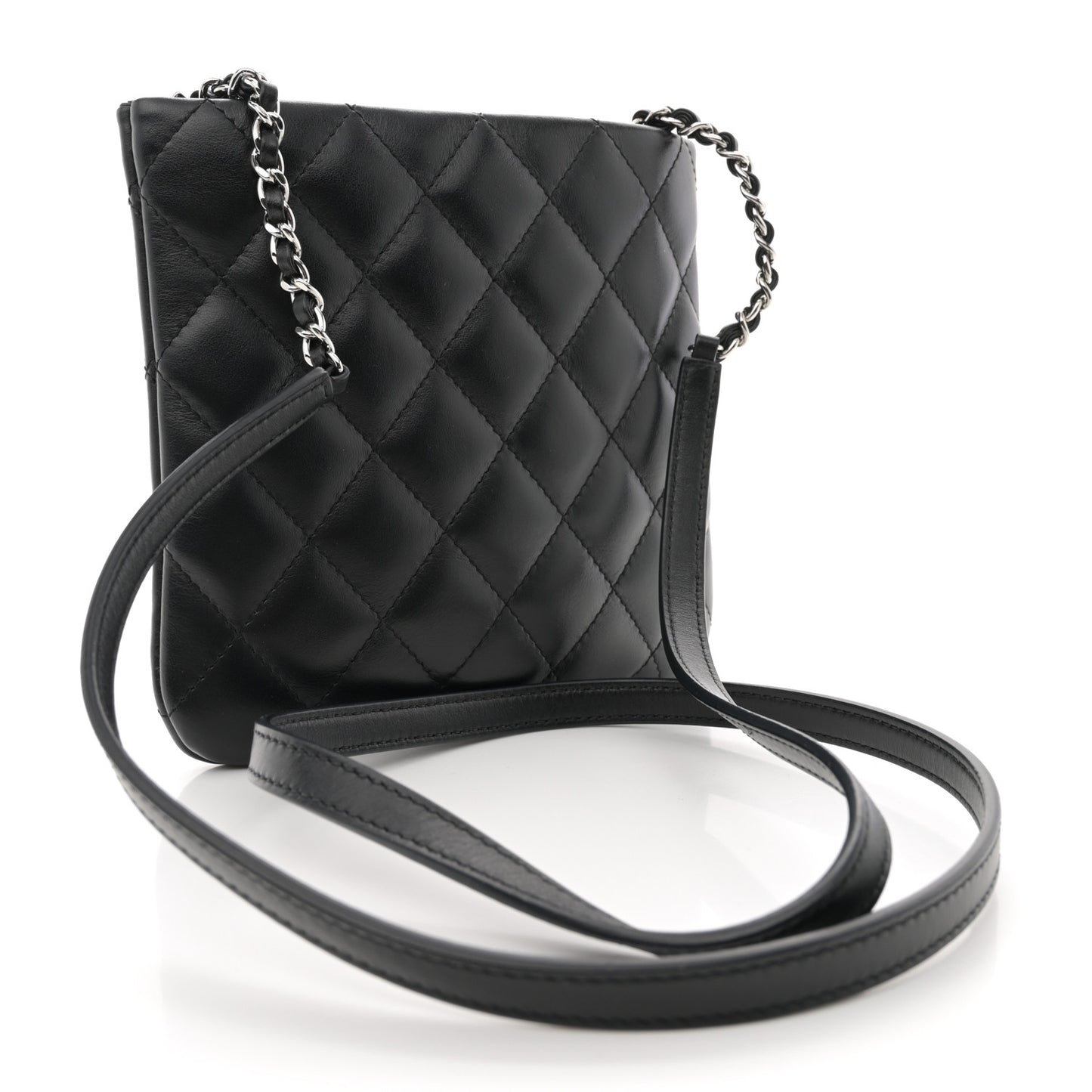 Lambskin Quilted Crossbody Bag Black