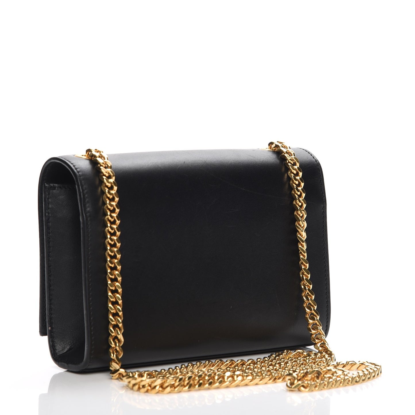 Calfskin Small Classic Monogram Kate Tassel Satchel Black