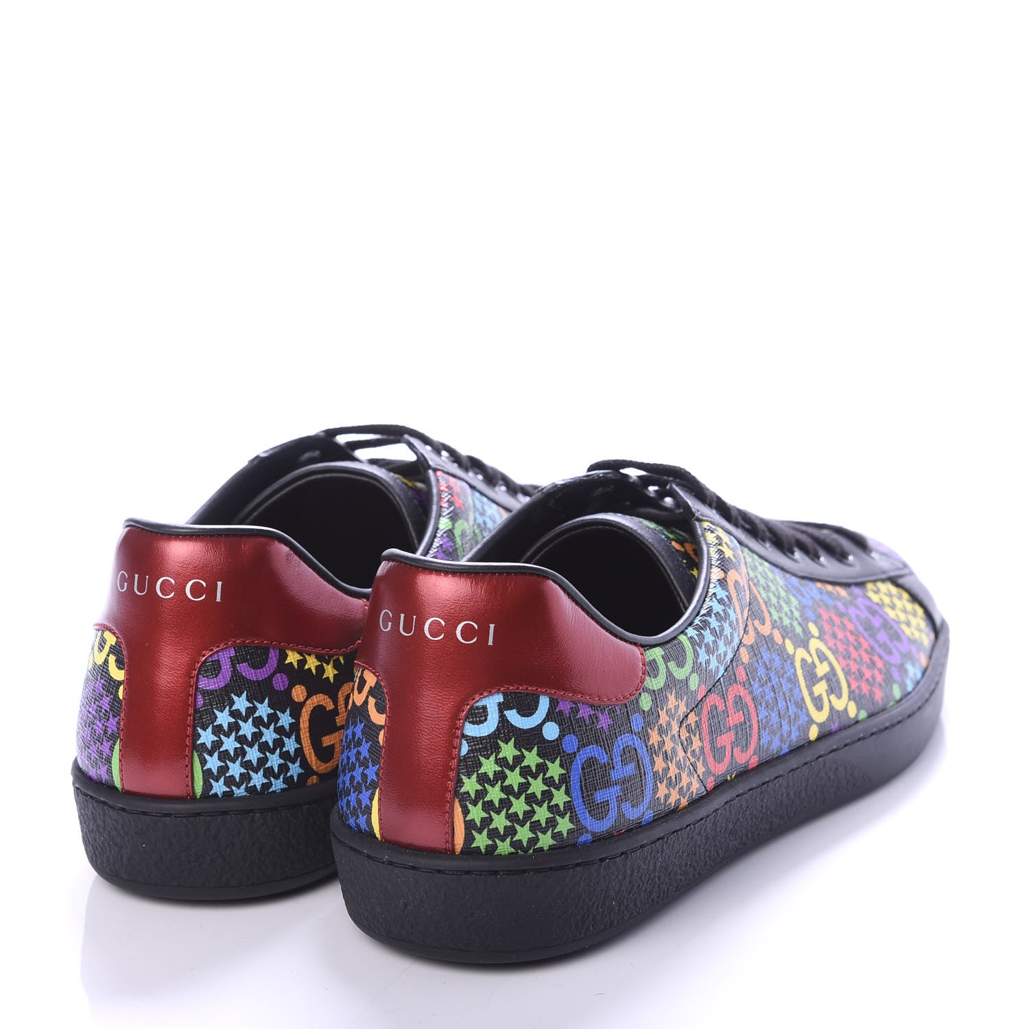 Gucci GG Supreme Monogram Psychedelic Mens Ace Sneakers 7 Black Multicolor 4 of 8