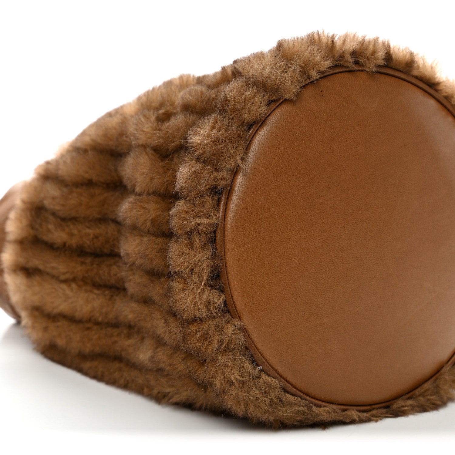 Saint Laurent Faux Fur Lambskin Bucket Bag Brown Chocolate 9 of 10