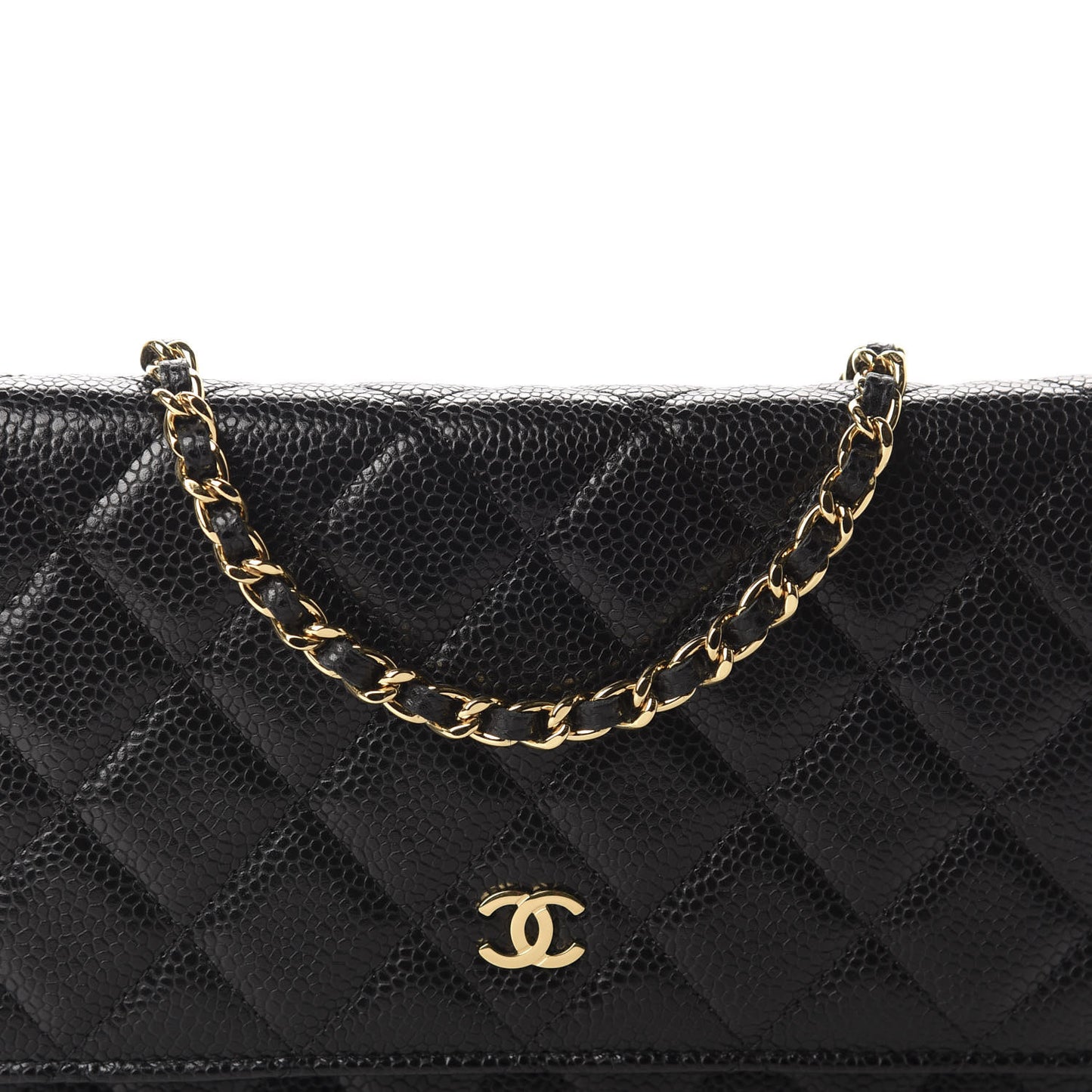 Caviar Quilted Wallet On Chain WOC Black