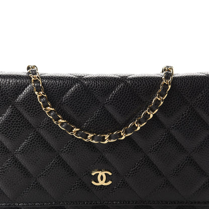 Chanel Caviar Quilted Wallet On Chain WOC Black 11 of 12