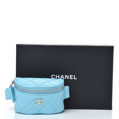 Chanel Lambskin Quilted Arm Coin Purse Neon Blue 10 of 10