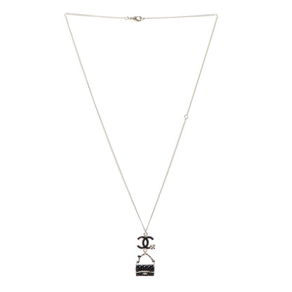 Chanel Enamel Charming Chic Classic Flap CC Charm Necklace Black 3 of 5