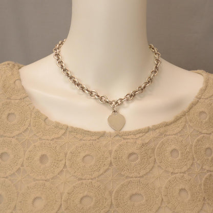 Tiffany Sterling Silver Heart Tag Necklace 2 of 4