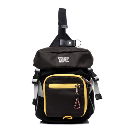 Burberry Nylon Medium Leo Sling Bag Black Yellow Grey 1 of 13