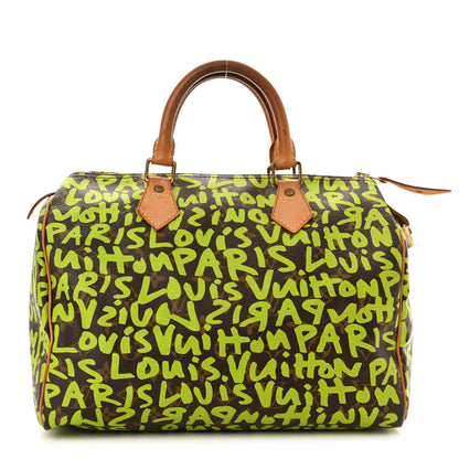 Louis Vuitton Monogram Graffiti Speedy 30 Green 1 of 11